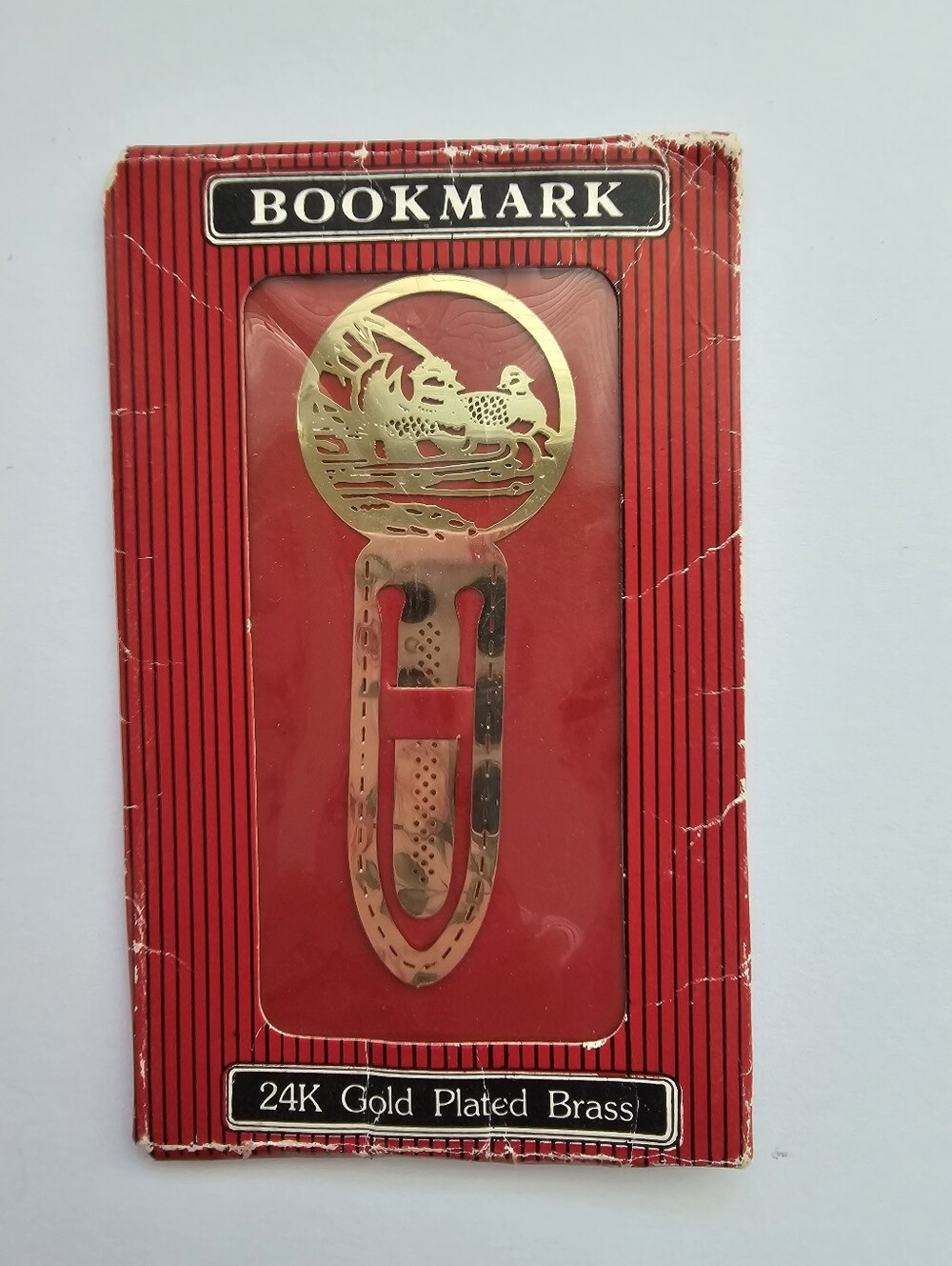 Vintage 24K Gold Plated Brass Duck Bookmark